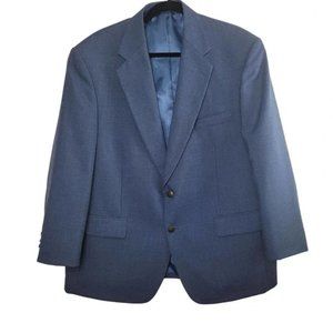 Wall Street Mens 44S Nautical Blue/ Gold Lion 2 Button Sports Coat Blazer Jacket